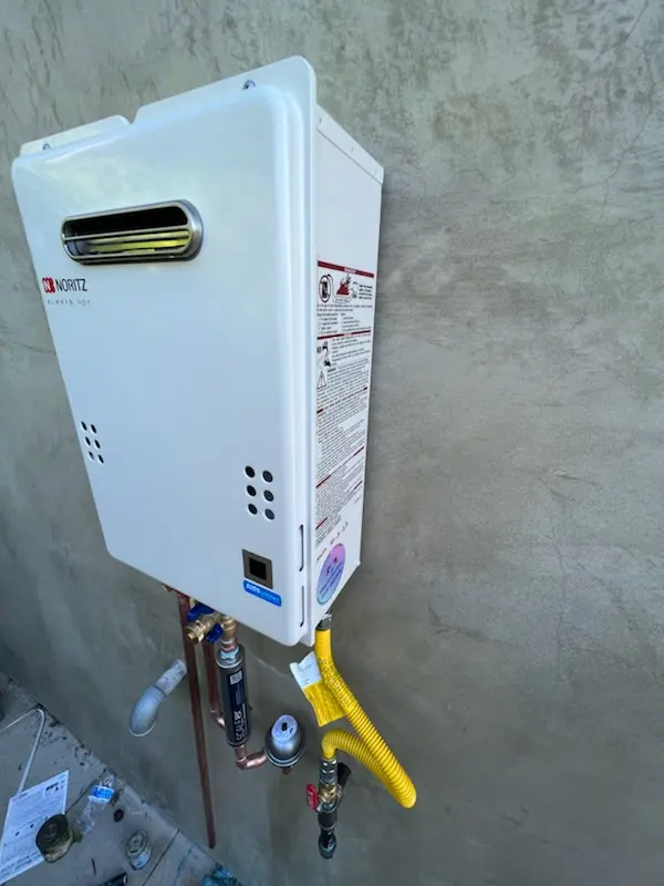 Tankless water heater installation for Amber homes